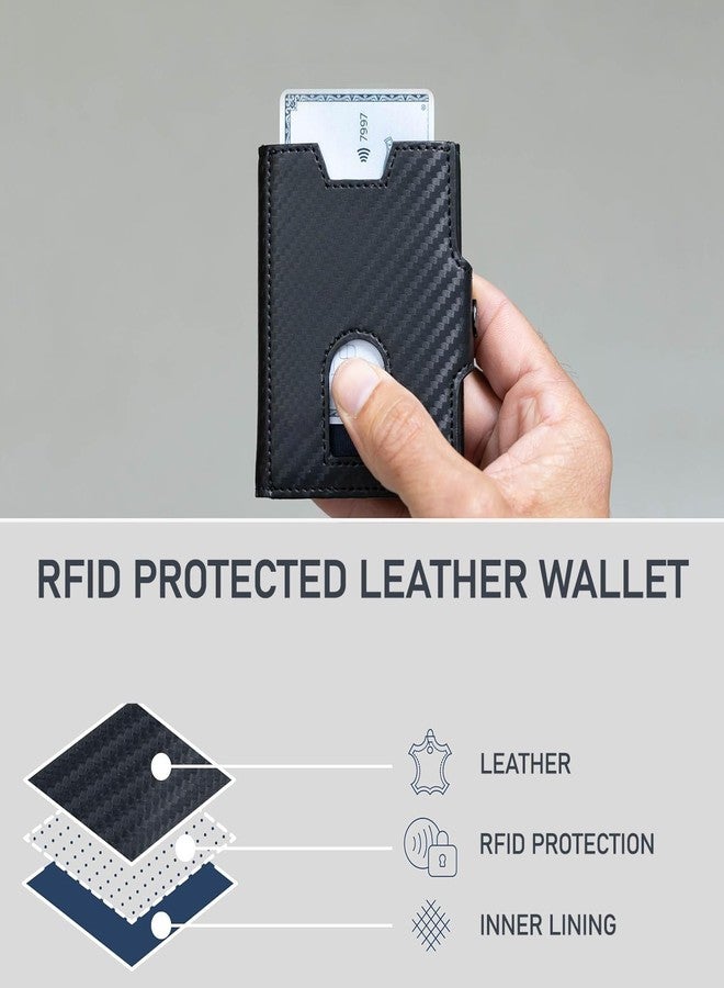 WildHorn Carbon Fiber Leather Wallet for Men I Card Holder Wallet I Spacious I Handcrafted (Jade Black) - Image 2